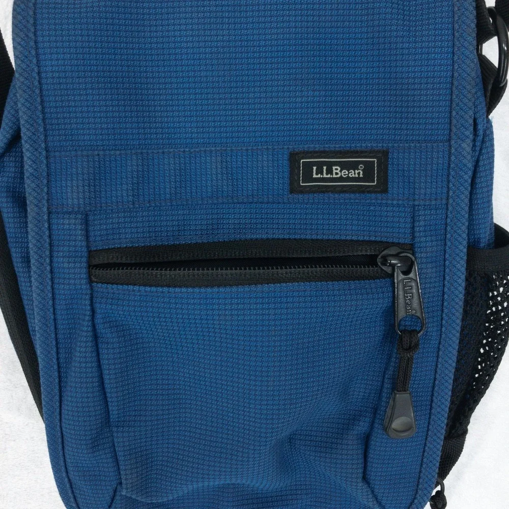 LL Bean Messenger Bag Unisex Small Blue Nylon Crossbody Travel Organizer